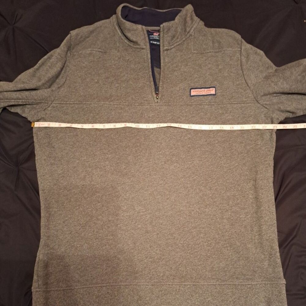 Vineyard Vines Men’s Shep Pullover Sweatshirt Quarter Zip Large Grey - Picture 5 of 10